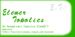 elemer topolics business card